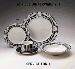 20 Piece Dinnerware Set (Keyboard Theme)