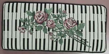 Keyboard and Roses Piano Bench Cushions