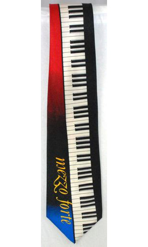 Men's Silk Tie with Keyboard & Mezzo Forte