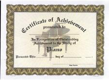 piano acheivement certificate from piano supplies the office piano sheet music