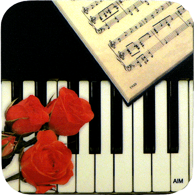 Keyboard & Rose Coaster