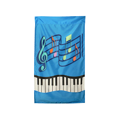 Keyboard & Staff Music Flag