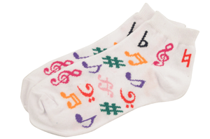 Ladies Ankle High Music Note Socks