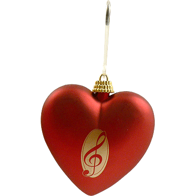 Red Heart G-Clef Ornament