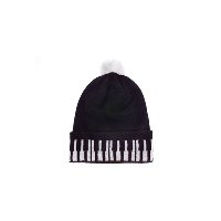 Knit Winter Hat with Keyboard Design & Pompom