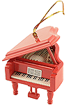 Grand Piano Christmas Ornament  - Red