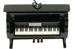 Upright Piano Christmas Ornament - Black
