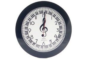 G-Clef Wall Clock with Keyboard (2751)