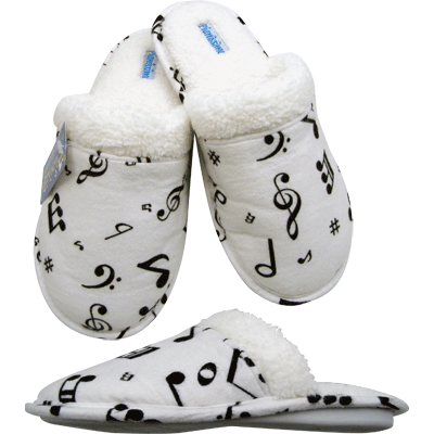 Slippers - Flannel Slippers with Music Note Theme