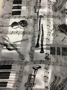 Instrument Scarf in White and Black